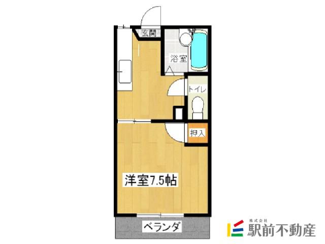 ピュアセゾン(1K/2階)の間取り写真