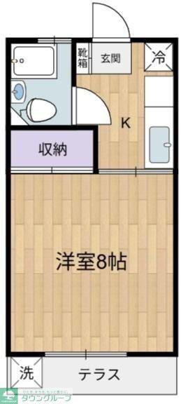 サカエハイツ(1K/1階)の間取り写真