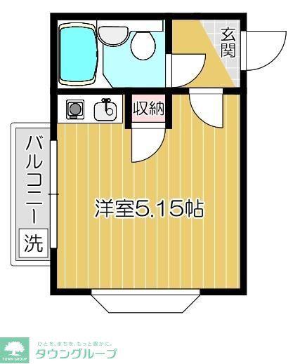 ライフピアセイル(ワンルーム/2階)の間取り写真