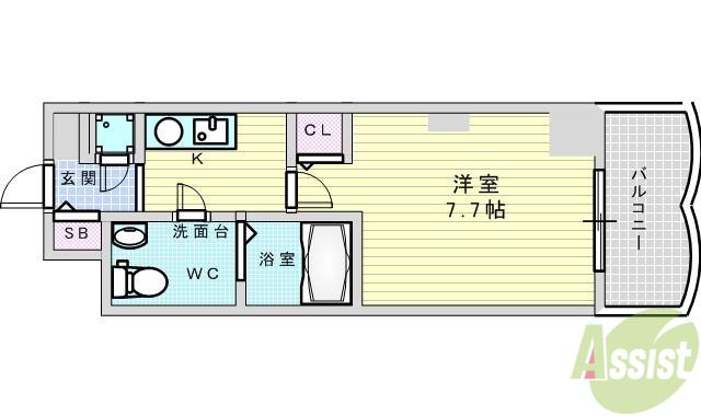 セレニテ新大阪弐番館(1K/6階)の間取り写真