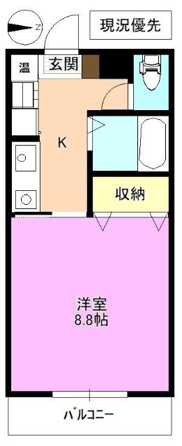 サンプローチ(1K/2階)の間取り写真