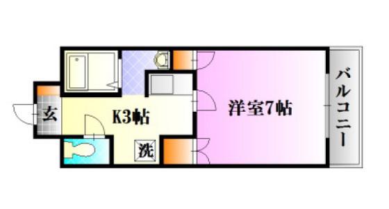 すずらんマンション(1K/2階)の間取り写真