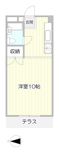 グレース(ワンルーム/1階)の間取り写真