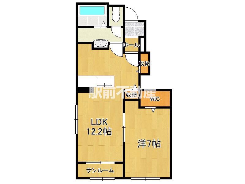 アルカンシエル II(1LDK/1階)の間取り写真