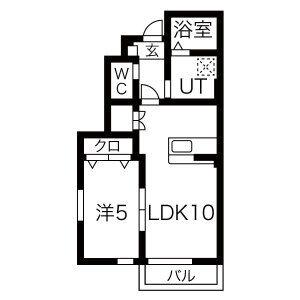 GRAND PARACE十二丁目II(1LDK/1階)の間取り写真