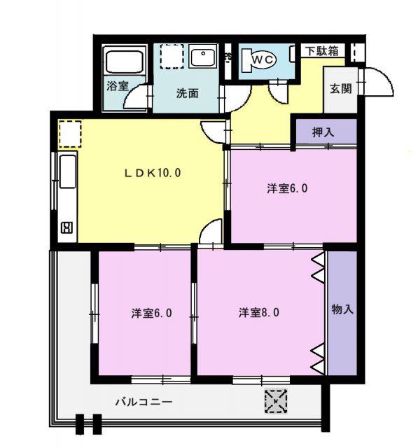JOLLY HOUSE(3LDK/1階)の間取り写真