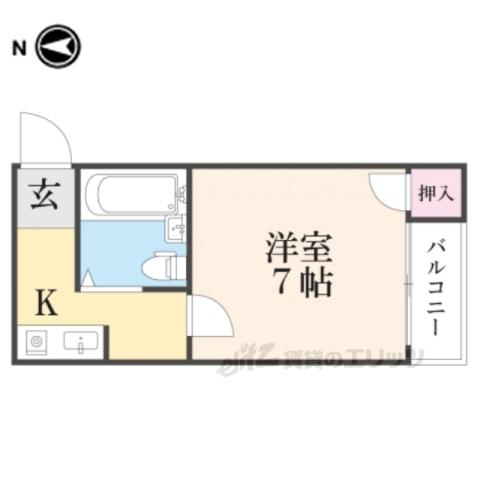 フリーディオ春日町(1K/4階)の間取り写真