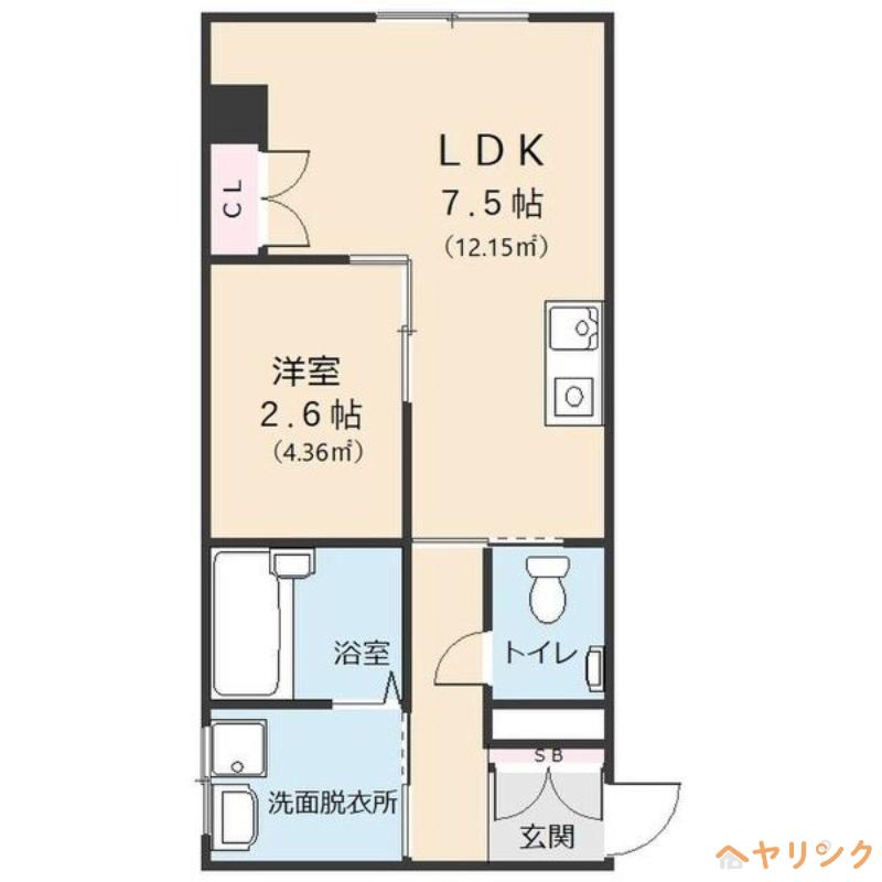 オオタビル(1DK/6階)の間取り写真