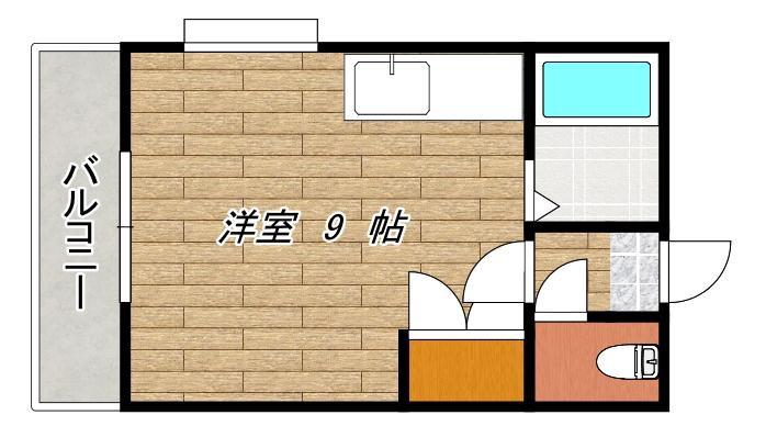 キャプテンビル(ワンルーム/2階)の間取り写真