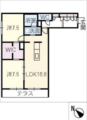 メゾン・ド・ノバリア(2LDK/1階)の間取り写真