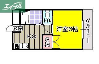 サニーヒルズ泉田I(1K/4階)の間取り写真