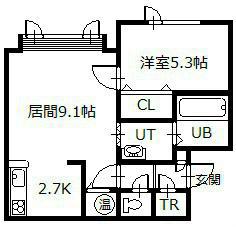 ノヴェル313(1LDK/1階)の間取り写真