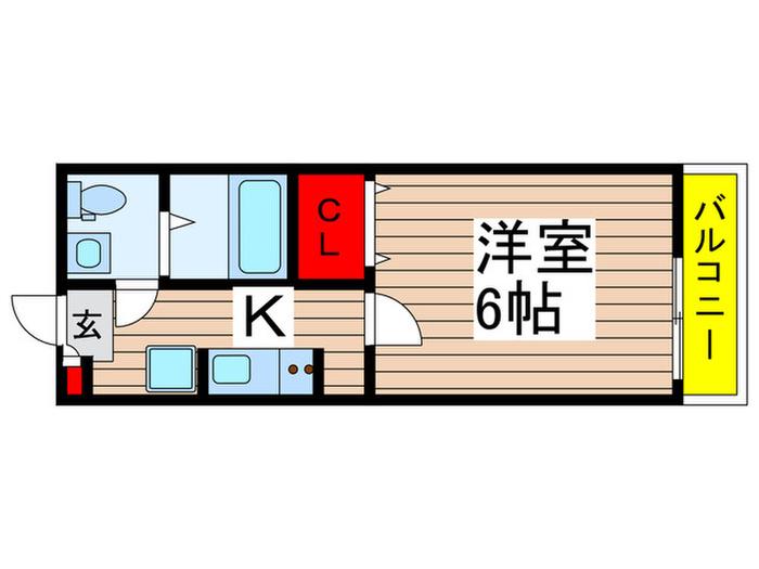 オークティアラ(1K/1階)の間取り写真