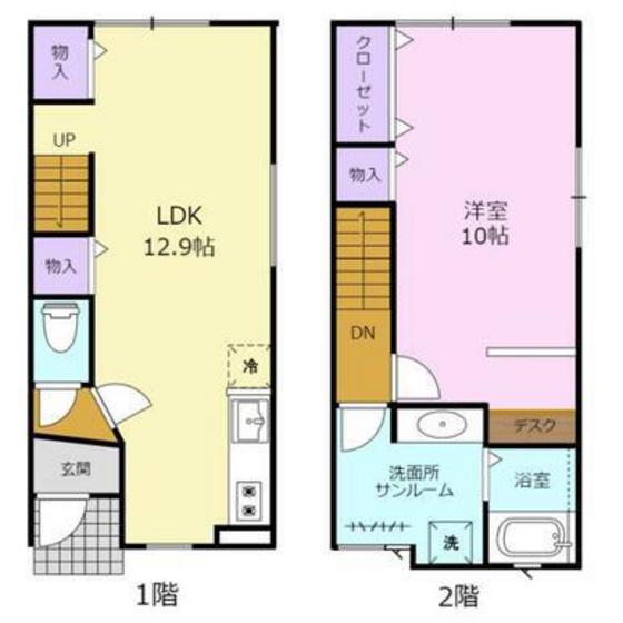 小泉町159 B号(1LDK/2階)の間取り写真