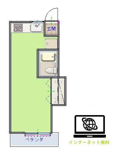 PETIT MAISON(1K/1階)の間取り写真