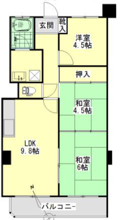 シャトー宮坂(3LDK/3階)の間取り写真