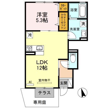 メゾンエス(1LDK/1階)の間取り写真