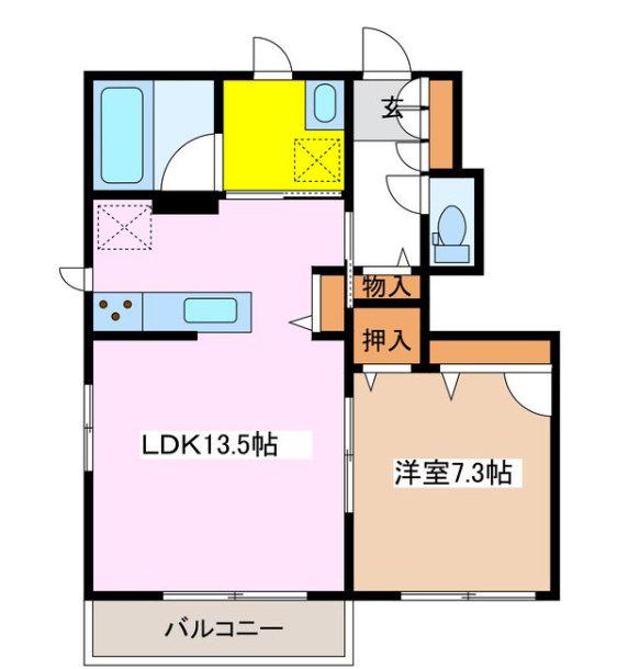 シャーメゾン宮の杜(1LDK/1階)の間取り写真