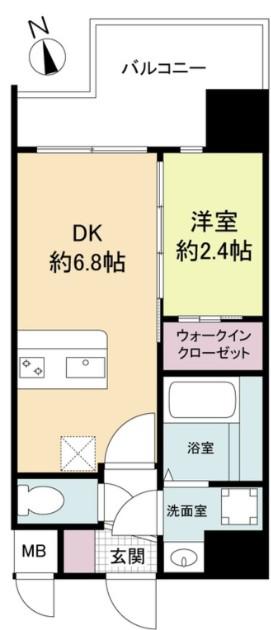 セレニテ難波ミラク弐番館(1DK/2階)の間取り写真