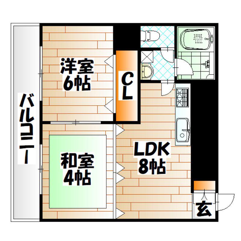 ウインズ浅香I(2LDK/2階)の間取り写真