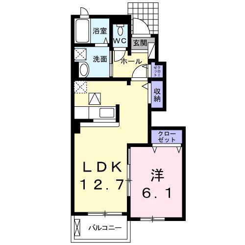 クレメゾン薬円台3(1LDK/1階)の間取り写真