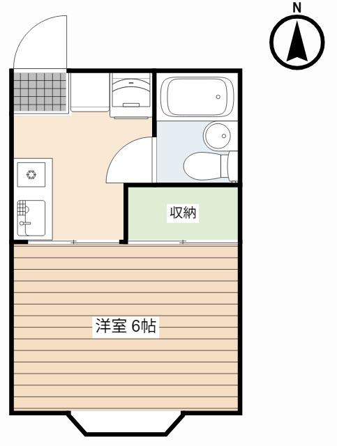 ハープハイツ(1K/2階)の間取り写真