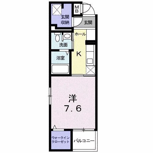 フェイバーJO4(1K/1階)の間取り写真