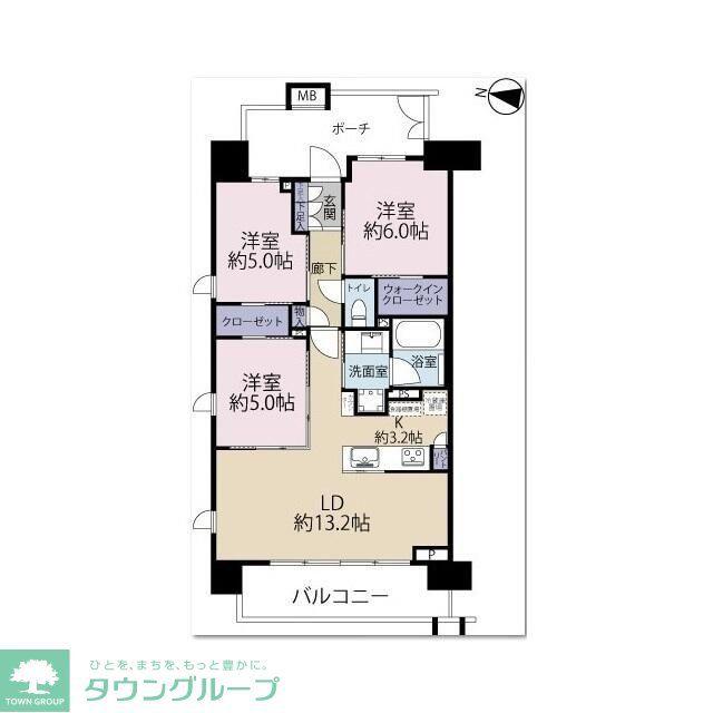 パークホームズ川口 ザレジデンス(3LDK/14階)の間取り写真