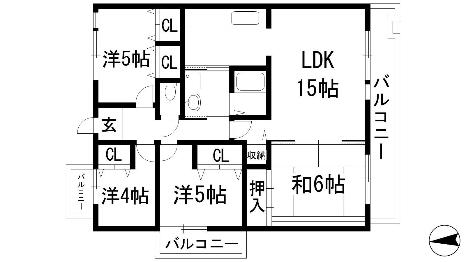 アルビス寺本3号棟(4LDK/2階)の間取り写真