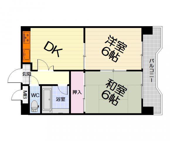 セントヒル(2DK/3階)の間取り写真