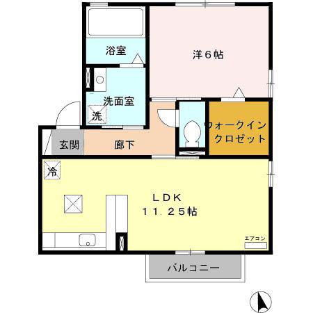 セジュール・シティア(1LDK/1階)の間取り写真