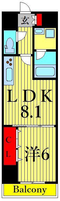 ヒュペリオン東陽町(1LDK/6階)の間取り写真