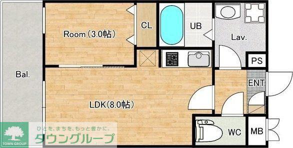 ジーメゾン我孫子下ヶ戸(1LDK/2階)の間取り写真
