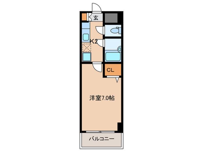 ローズコーポ天満東Ⅱ(1K/7階)の間取り写真