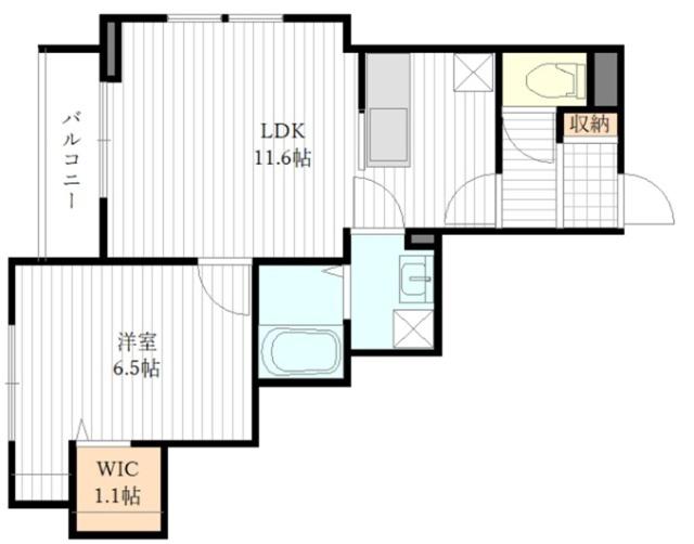 クリザンテーム(1LDK/2階)の間取り写真