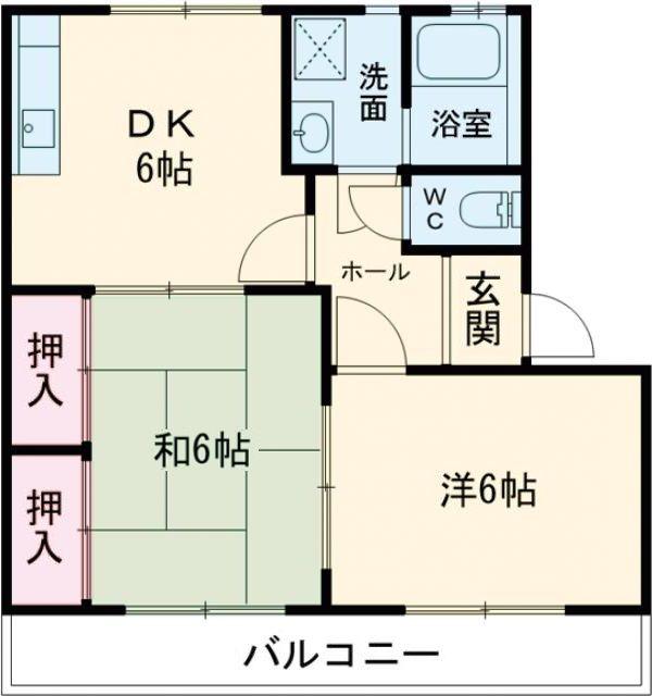 ヴィステリア27(2DK/1階)の間取り写真