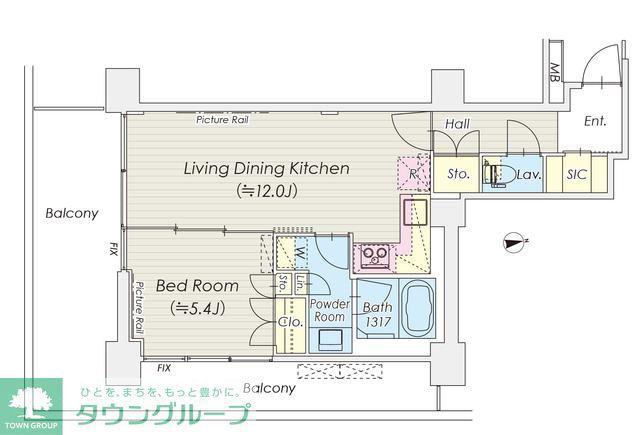 シャトレ信濃町(1LDK/3階)の間取り写真