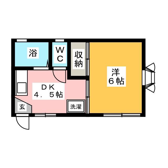 ドミールアイ(1DK/1階)の間取り写真