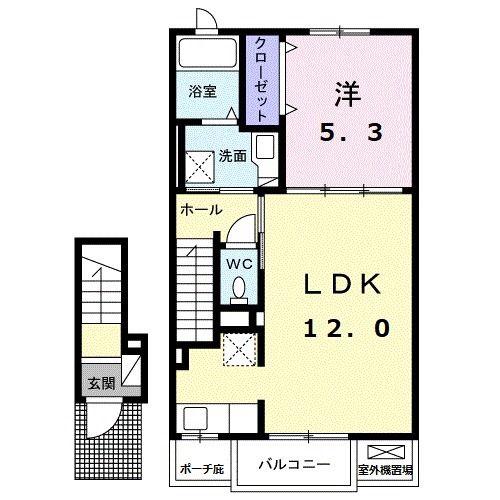 プリトヴィツェ(1LDK/2階)の間取り写真