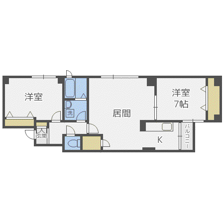 PEACE AVENUE SHIRASAKI(2LDK/6階)の間取り写真