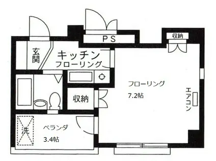 ヴァンベェール89(1K/5階)の間取り写真