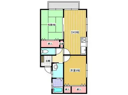 〇コスモスパーク(2LDK/2階)の間取り写真