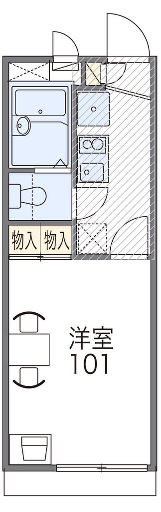 レオパレスウィル(1K/1階)の間取り写真