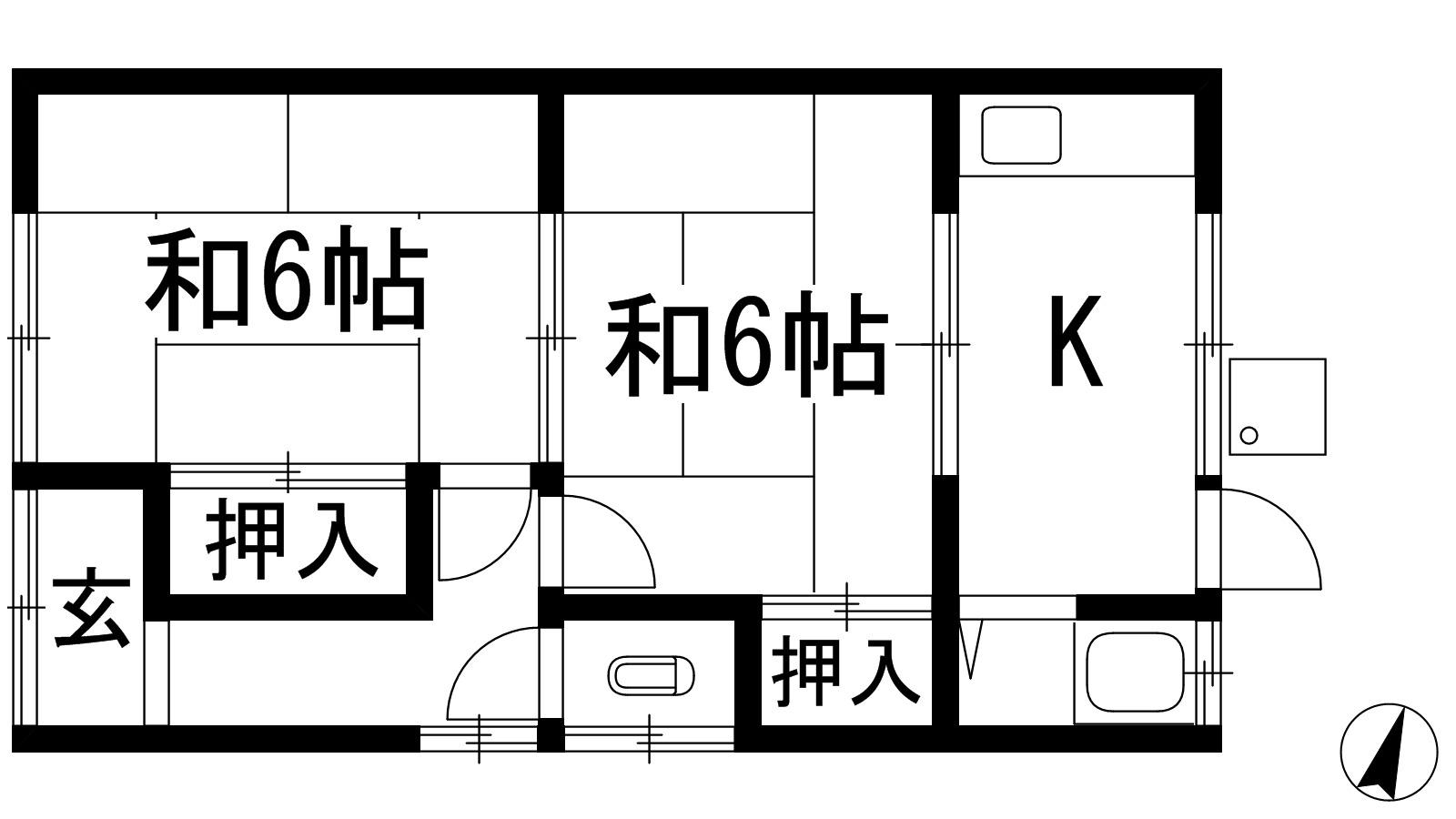 澤田文化(2K/1階)の間取り写真