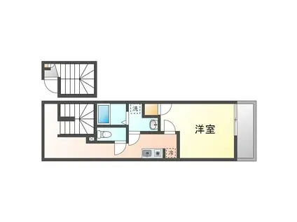 クレイノ カーサGOYAIII(1K/2階)の間取り写真