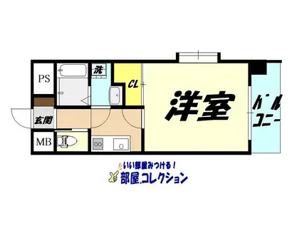 プルーム真鶴(1K/8階)の間取り写真