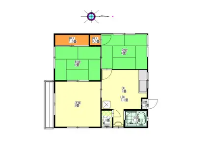 モザール(3DK/2階)の間取り写真