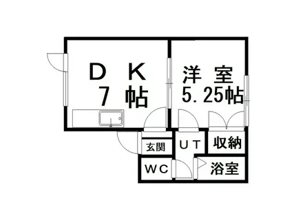 コーポレーションさとみ(1DK/1階)の間取り写真