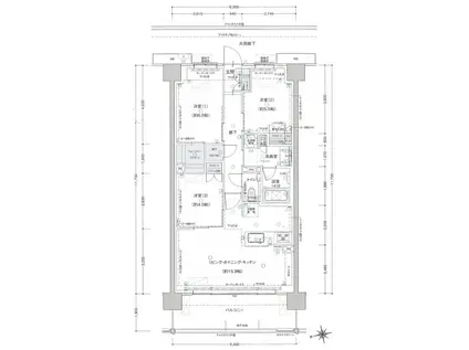 ザ・レーベン金沢大手門 GALLERIA GRAN(3LDK/4階)の間取り写真