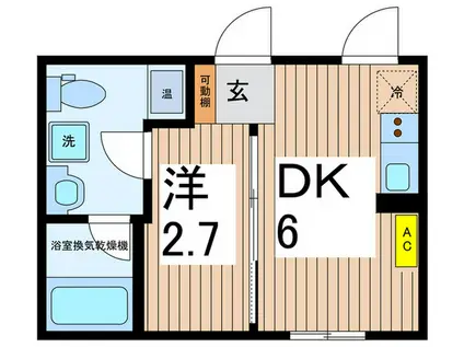 COMFAIR菊川(1DK/3階)の間取り写真